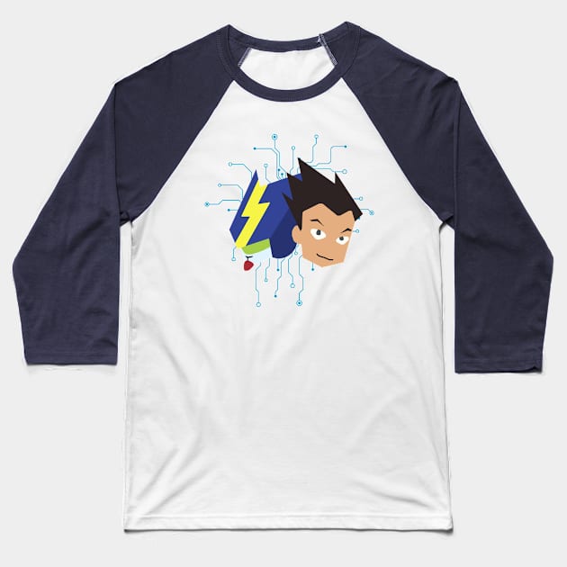 Spyke & Cyandog (Medabots) Baseball T-Shirt by Grady Hooker